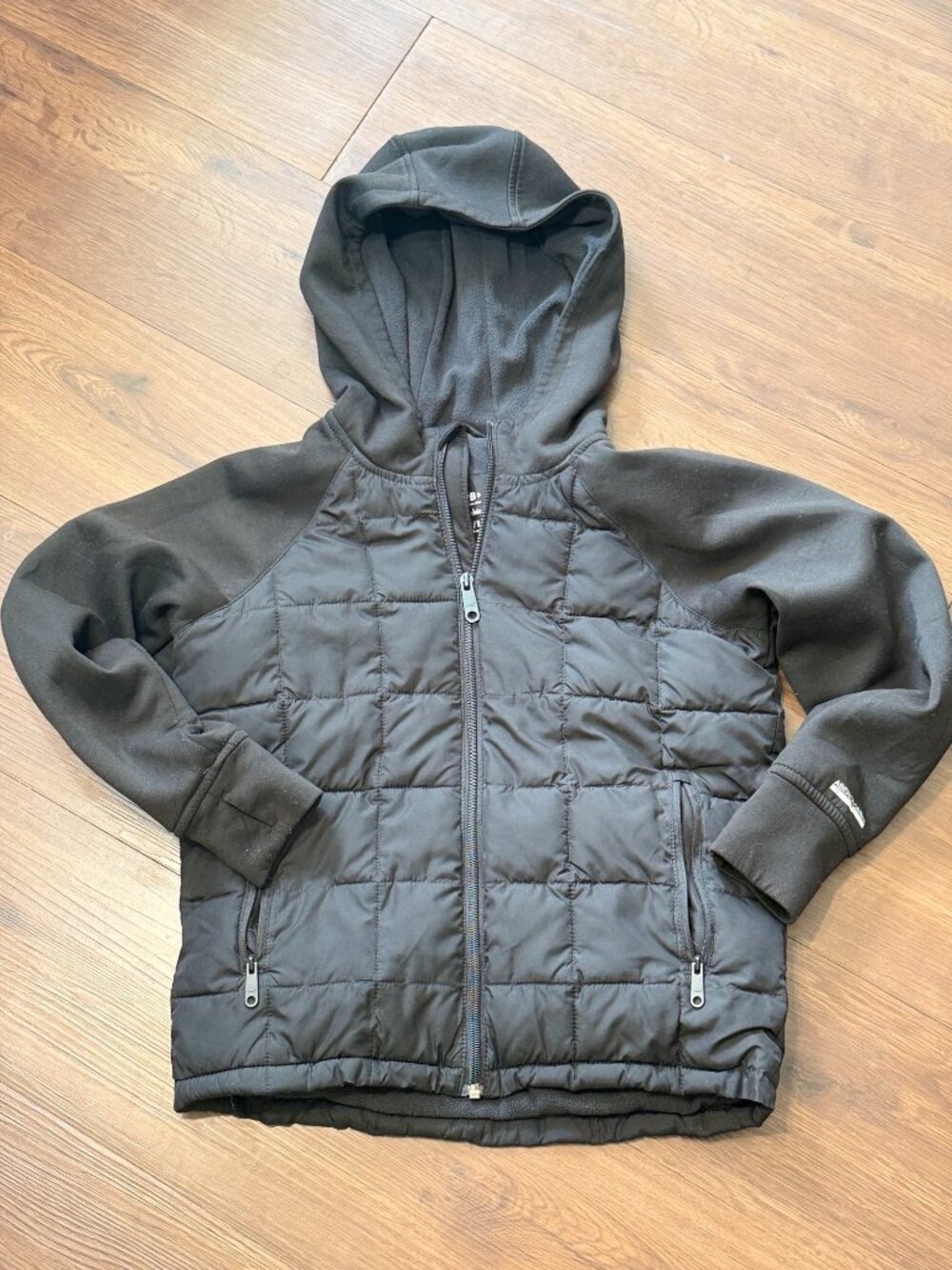 Abercrombie Kids YPB Black Puffer Hoodie Gorpcore Athleisure Coat 3760